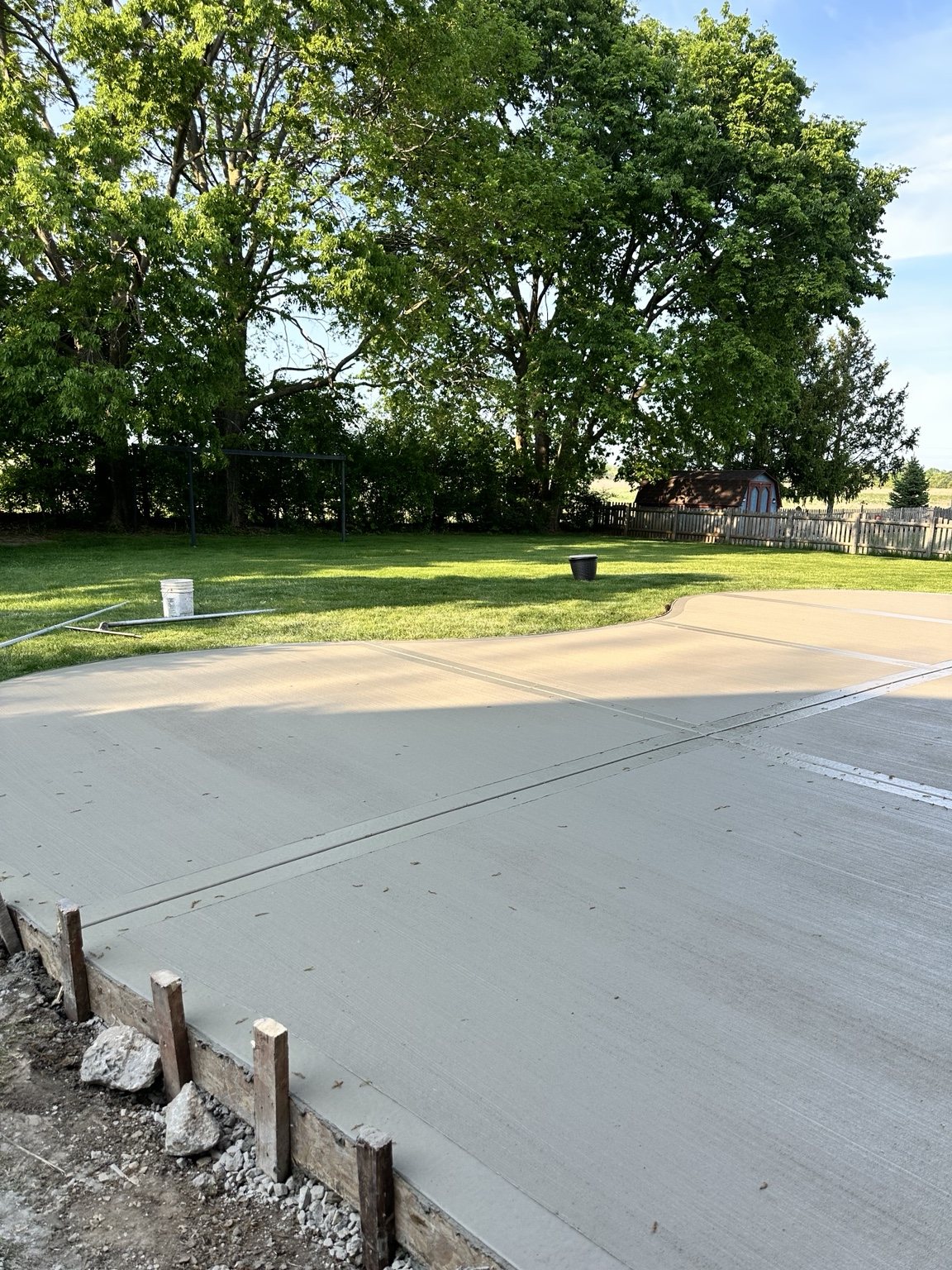 Large concrete driveway