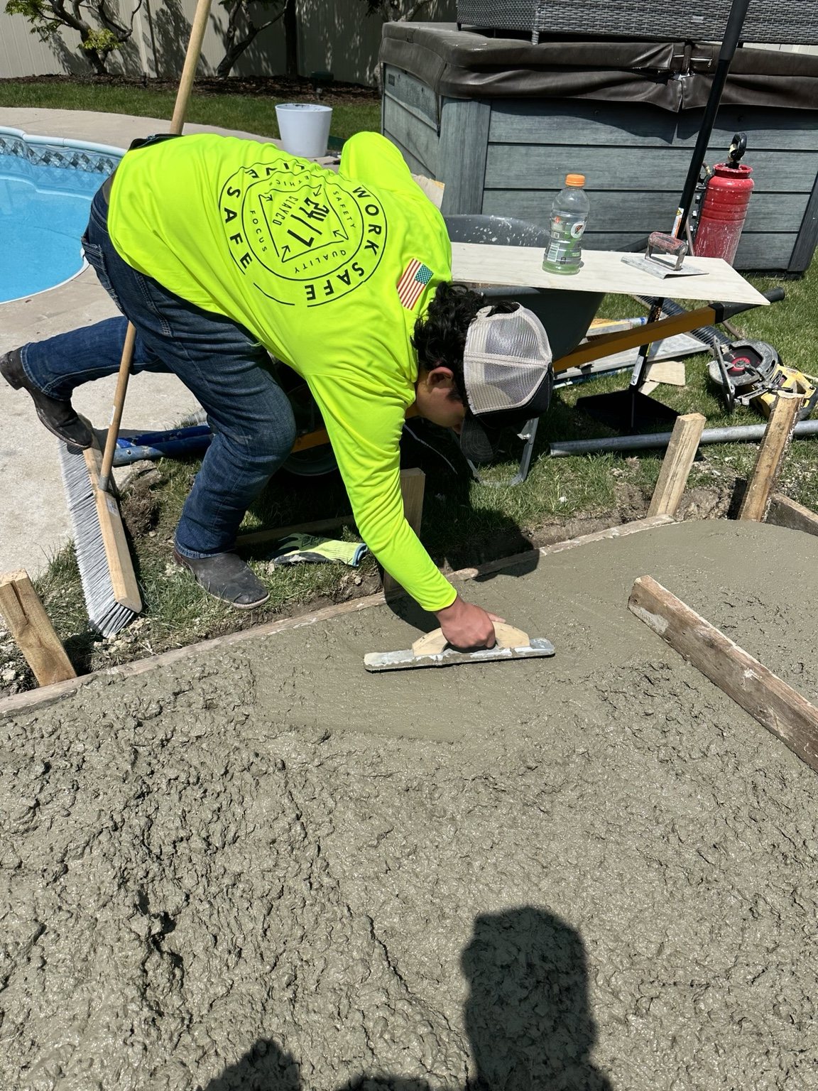 Concrete finishing process